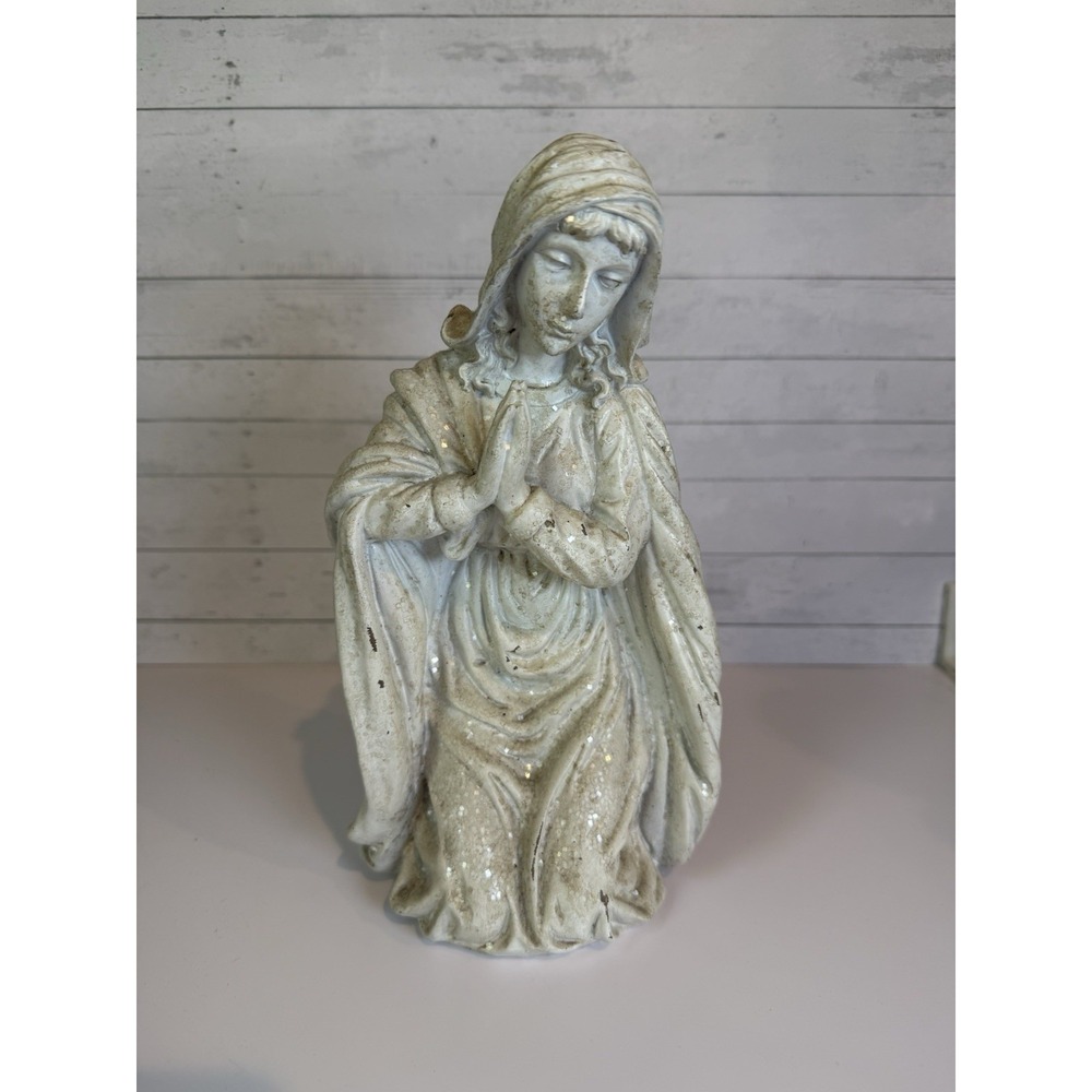 Burton + Burton Virgin Mary Praying Figurine 10" White Religious Statue